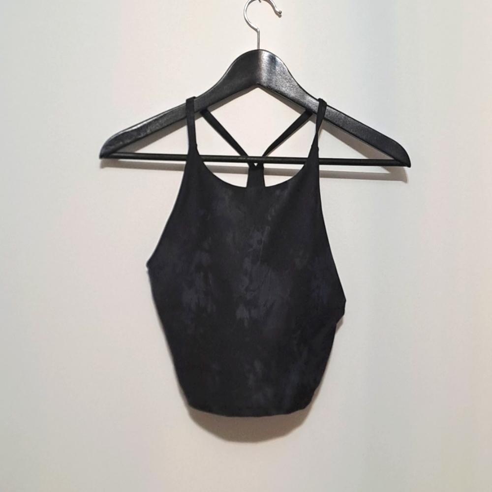 Light Support PowerSoft Longline Sports Bra for Women. Tie dye. Small